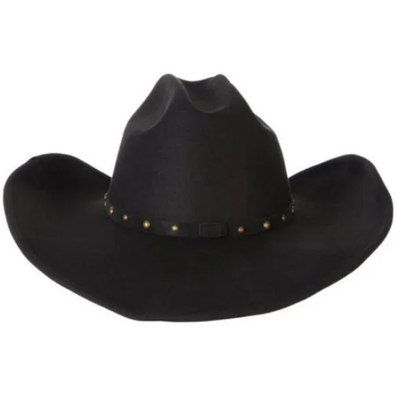 FRYE Wide Brimmed Black Western Cowgirl Rodeo Leather Band Boho Hat🆕⌚📦🏃💨🚚 - Picture 5 of 10